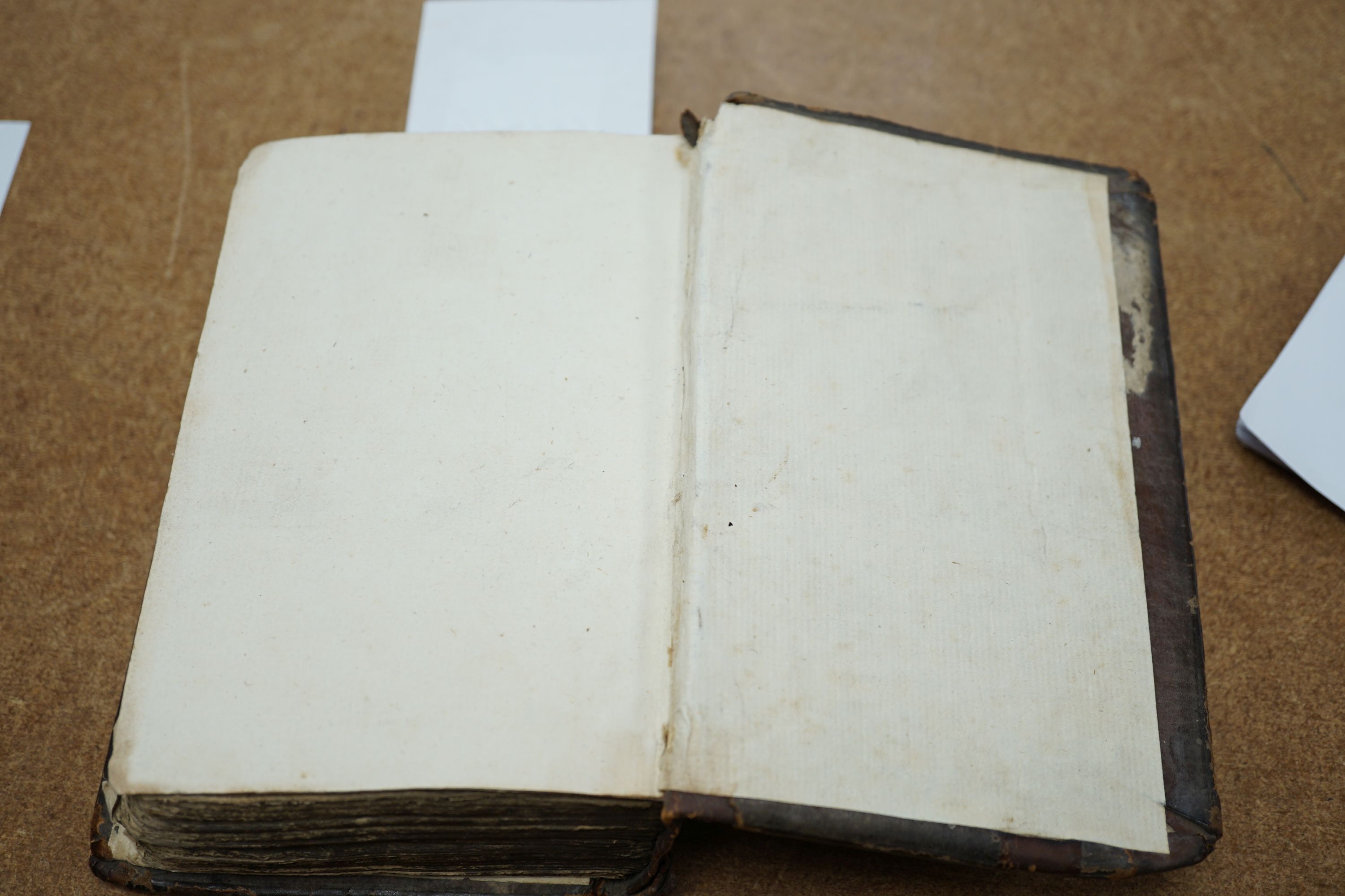 Geneva Bible [English]. - The Holy Bible, 8vo, contemporary calf, covers with lozenge shaped blind stamped device, lacking title, commences at leaf 3, concludes at leaf 445, end papers renewed, London, 1565.